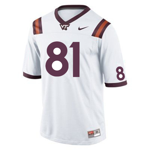 Men #81 Dallan Wright Virginia Tech Hokies College Football Jersey Sale-White